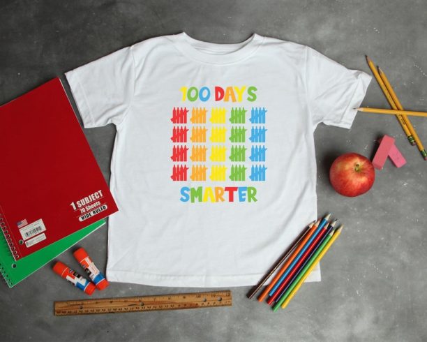 100 Days Smarter Shirt, 100th Day of School Shirt, Teacher Gift, School Tshirt, Teacher Appreciation