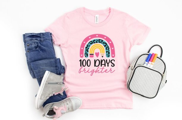 100 Days Brighter Shirt, Teacher Shirt, 100 Days of School, Teacher Gifts, 100th Day Of School T-shirt