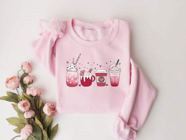 Coffee Sweatshirt, Valentine Sweatshirt, Valentines Day Shirt, Couple Sweatshirt, Crewneck Sweatshirt, Valentine Gift