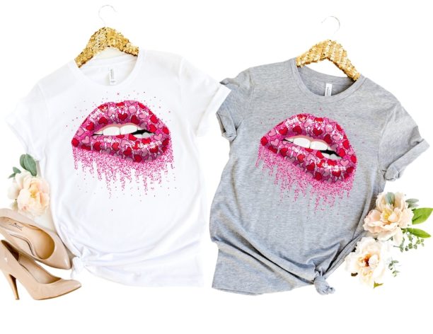 Valentine Lips Shirt, Heart Lips Shirt, Valentines Day Shirt, Valentine Shirt, Valentines Day Gift, Happy Valentines Day T-Shirt