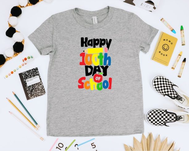 Happy 100 Days of School Shirt, 100th Day Of School T-shirt, Teacher Shirt, Kindergarten Shirts, Gift For Student