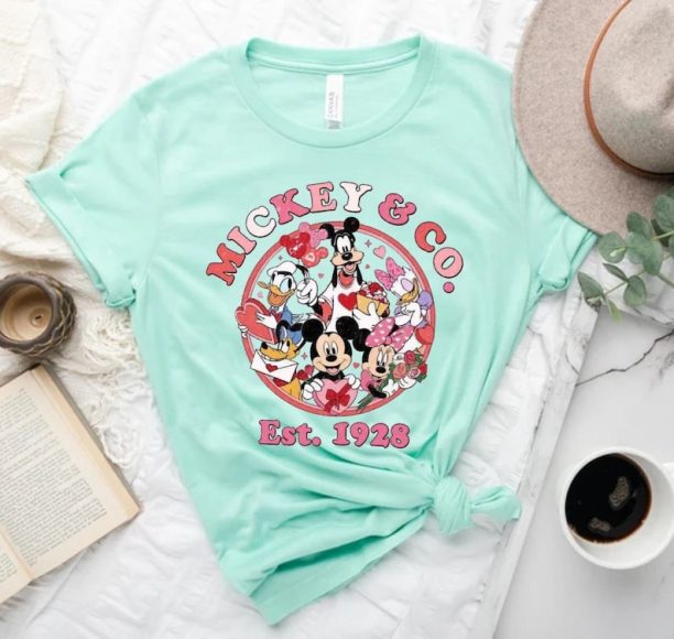 Disney Mickey & Co Valentine Comfort Colors Shirt, Mickey and Friends Valentine Shirt, Disneyland Valentine Shirt