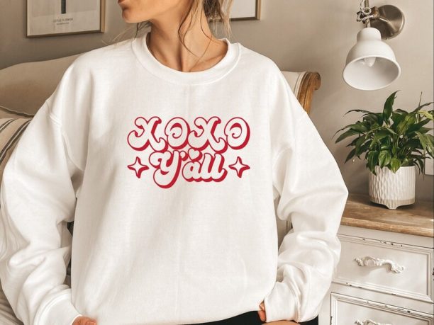 XOXO Yall Sweatshirt, Valentine Sweatshirt, Xoxo Shirt, Valentine Shirt, Retro Sweatshirt, Couple Sweater, 2023 Valentine