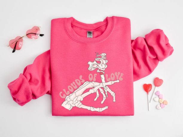 Clouds Of Love,Skeleton Hands Valentine Shirt,Valentines Day Shirt,Be Mine Shirt,Personalized Couple Gifts,XOXO Tshirt,Lovely Valentines Day