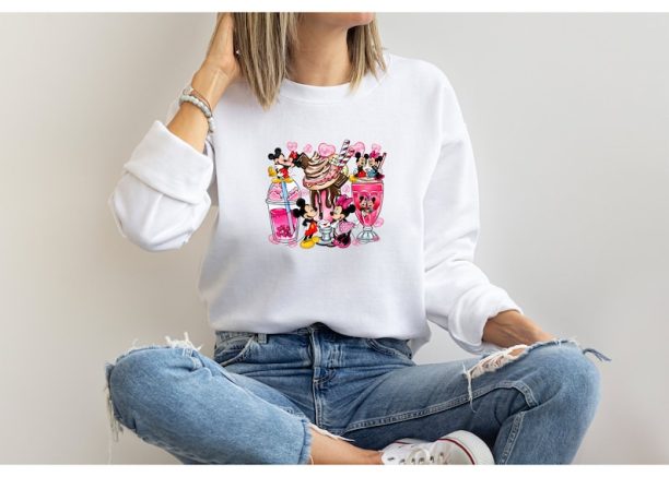 Disney Valentine's Day Sweatshirt, Valentine's Day, Valentines Coffee Sweatshirt, Valentines Day Sweatshirt,Valentines Sweater, Coffee Sweat