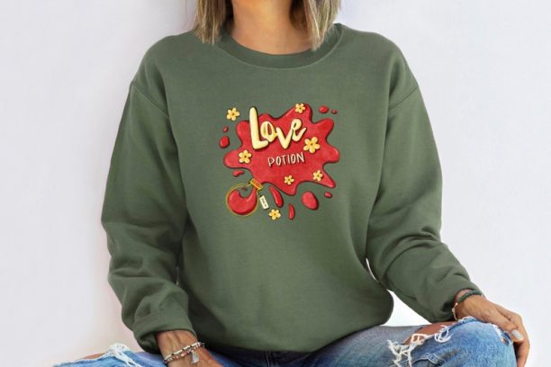 Love Potion Sweatshirt, Valentines Day Sweatshirt, Retro Valentines Day, Sweatshirt For Woman, Couple Hoodie, Retro Shirt, Love Gift