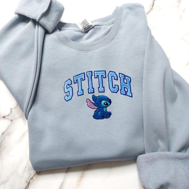 Stitch Angel Couple Sweater, Cartoon Sweatshirts, Embroidered Sweatshirt, Trending Crewneck, Vintage shirt