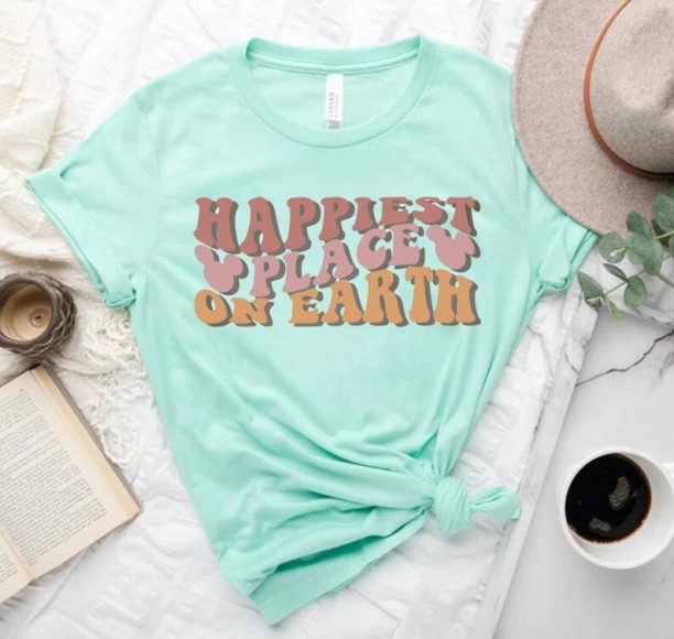 Disney Happiest Place On Earth Comfort Colors T Shirt, Colorful Vacay Shirt, Disney Aesthetic Shirt, Disneyworld Shirt