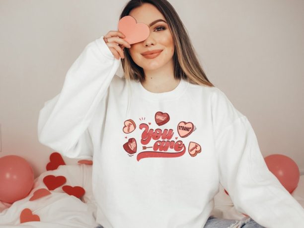 You Are Loved Sweatshirt, Valentine Sweatshirt, Heart Shirt, Couple Sweater, Valentine Day Shirt, Sweatshirt For Women, Plus Size Sweater