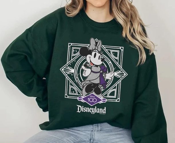 Cute Minnie Mouse Disney100 Sweatshirt, Disney 100 Years Of Wonder Tee , Disneyland 2023 Trip 100th Anniversary