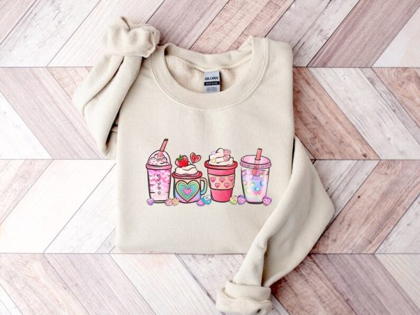 Coffee Sweatshirt, Valentine Sweatshirt, Crewneck Sweatshirt, Couple Shirt, Cute Sweatshirt, Gift For Valentine