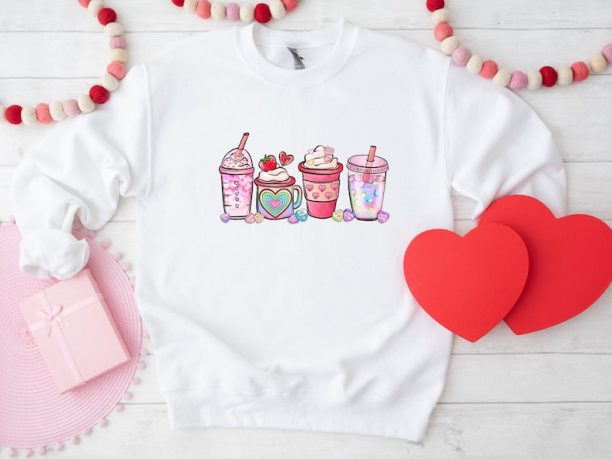 Coffee Sweatshirt, Valentine Sweatshirt, Crewneck Sweatshirt, Couple Shirt, Cute Sweatshirt, Gift For Valentine