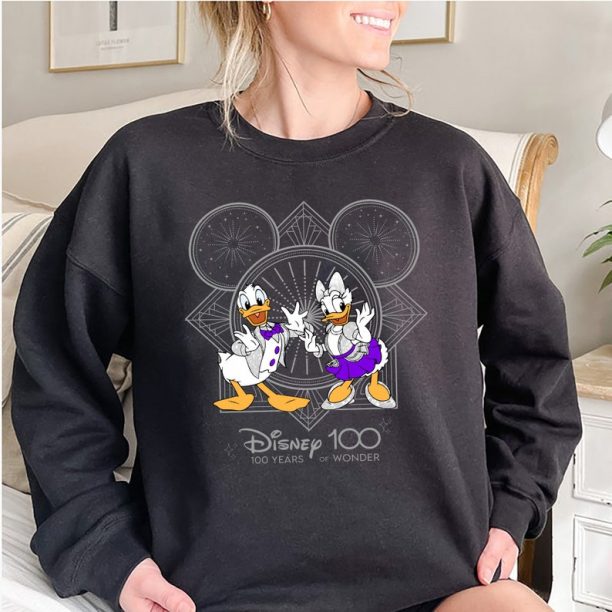 Donald And Daisy Duck Sweatshirt, Disney 100 Years of Wonder Sweatshirt, Disneyworld Sweatshirt, Disneyland Sweatshirt