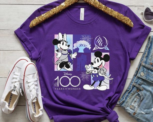 Disney 100 Years Of Wonder Mickey and Minnie Shirt / Walt Disney Company T-shirt / Disneyland Platinum 100th Anniversary