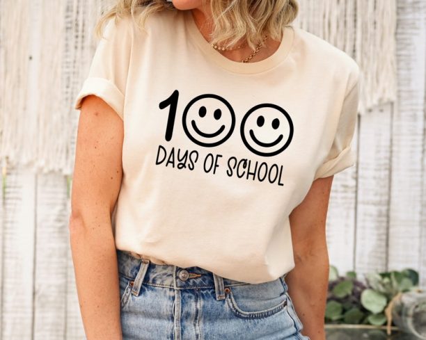 100 Days Of School Shirt, Funny Teacher Shirt, Girls Student Shirt, Teacher Gifts, Cute School Shirts