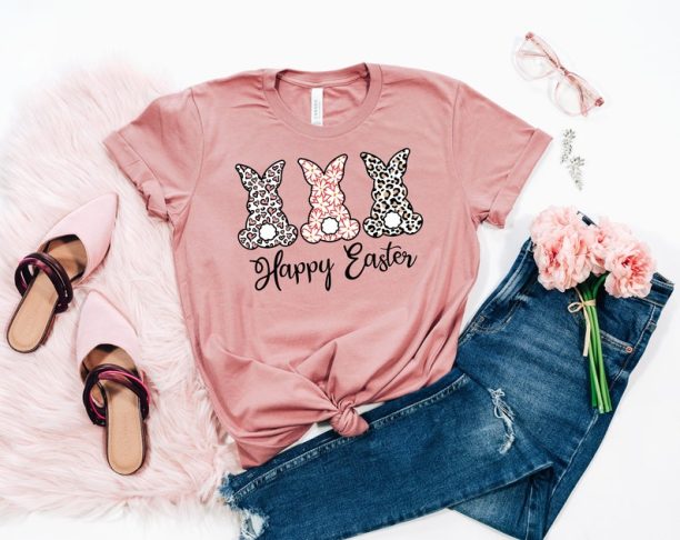 Happy Easter Bunny T-shirt, Easter Womens Sweatshirt, Easter Day Bunny T-Shirt, Easter Day Sweatshirt