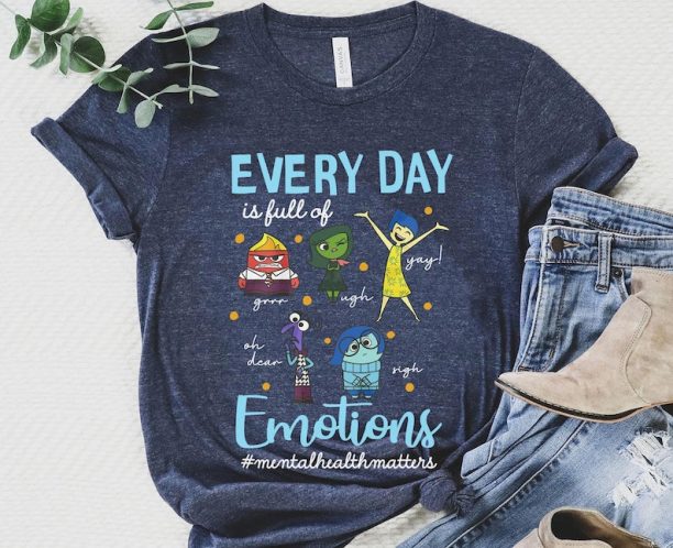 Every Day Emotions Mental Health Matter Shirt / Inside Out Disney T-shirt / Therapist Psychologist / Disneyland Trip