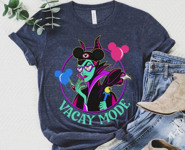 Maleficent with Mickey Balloon Vacay Mode Shirt / Sleeping Beauty Disney Villain T-shirt / Walt Disney World