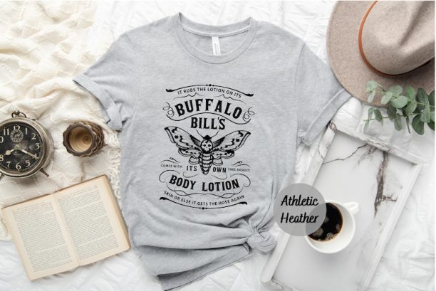 Buffalo Bill's Body Lotion Shirt, Silence of the Lambs Gothic Horror Moth T-Shirt ,Horror Shirt, Halloween Party