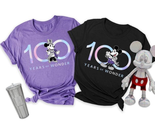 Mickey and Minnie Disney 100 Couple Matching Shirt, Disney 100 Years Of Wonder Tee, Disneyland 100th Anniversary Shirt