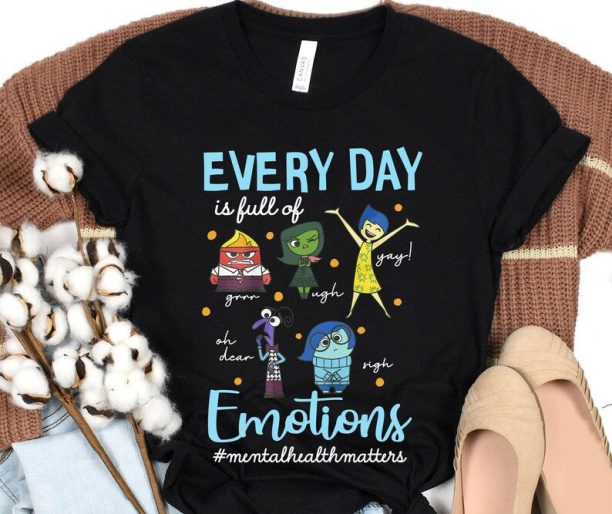 Every Day Emotions Mental Health Matter Shirt / Inside Out Disney T-shirt / Therapist Psychologist / Disneyland Trip