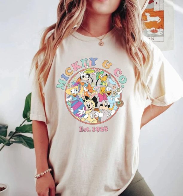 Disney Mickey & Co Happy Easter Comfort Colors® Shirt, Mickey and Friends Easter Shirt, Disney World Shirt