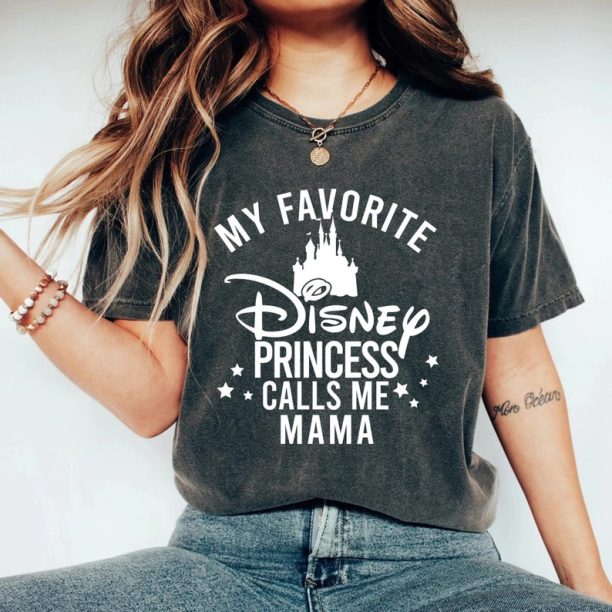 Disney Princess Calls Me Mom Comfort Colors® Shirt, Disney Family Custom Shirt, Disney Trip Shirt, Disneyworld Shirt