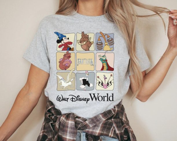 Fantasia Walt Disney World Retro Characters Shirt, Magical Mickey Shirt, Mickey T-Shirt Family Matching Tee