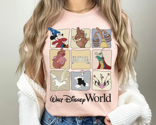 Fantasia Walt Disney World Retro Characters Shirt, Magical Mickey Shirt, Mickey T-Shirt Family Matching Tee