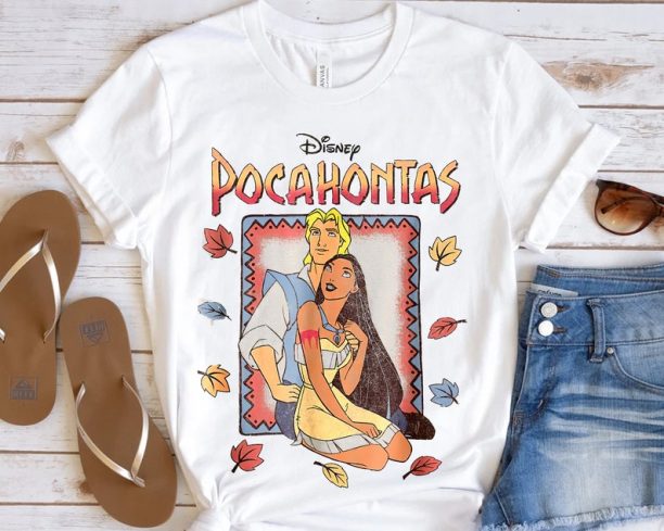 Disney Pocahontas and Captain Classic Movie Shirt, Magic Kingdom Holiday Trip Unisex T-shirt Family Birthday Gift Adult Kid Toddler Tee