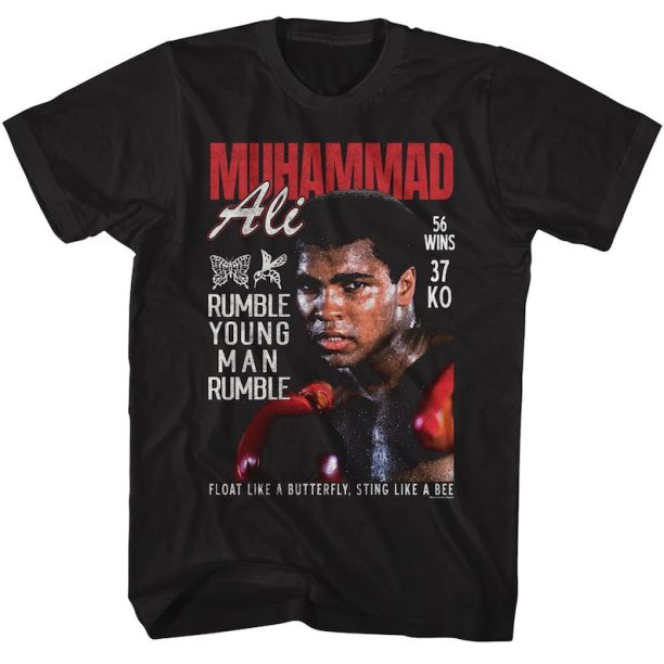 Muhammad Ali Record Logo Black Shirts