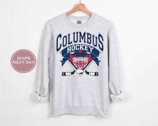 Columbus Sweatshirt - Columbus Hockey Sweatshirt - Retro Columbus Hockey Crewneck - Ice Hockey Sweatshirt - Vintage