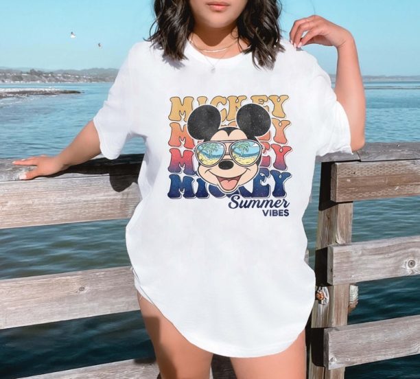 Mickey Mouse Summer Vibes Shirt, Vintage Summer Vibes Shirt, Disney Beach Shirt, Retro Mickey Mouse Shirt, Disney Trip