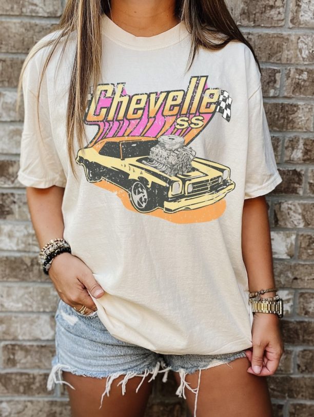 Chevelle SS | Muscle Car Graphic Tee | Oversized Shirt | Muscle Car | Vintage Car T-shirt | Hot Rod | Graphic Tee | Comfort Colors Ivory