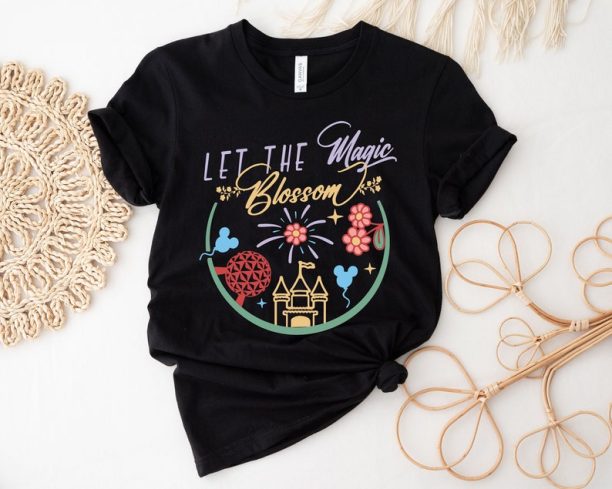 Let The Magic Blossom Disney Shirt, Epcot Disneyland shirt, Flower and Garden Festival shirt, Family Vacation 2023 Tee