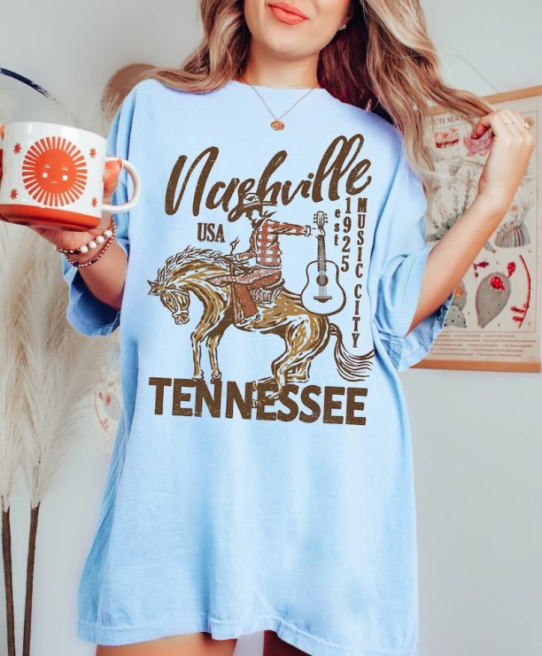 Nashville Tee, Nashville T-shirt, Music City, Tennessee Tee, Vintage Inspired Cotton T-shirt, , Unisex Tee