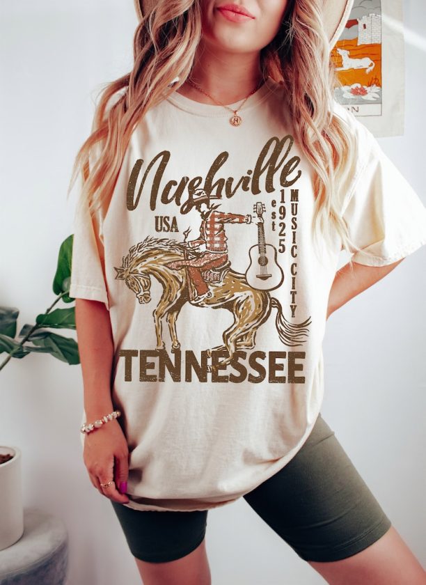 Nashville Tee, Nashville T-shirt, Music City, Tennessee Tee, Vintage Inspired Cotton T-shirt, , Unisex Tee