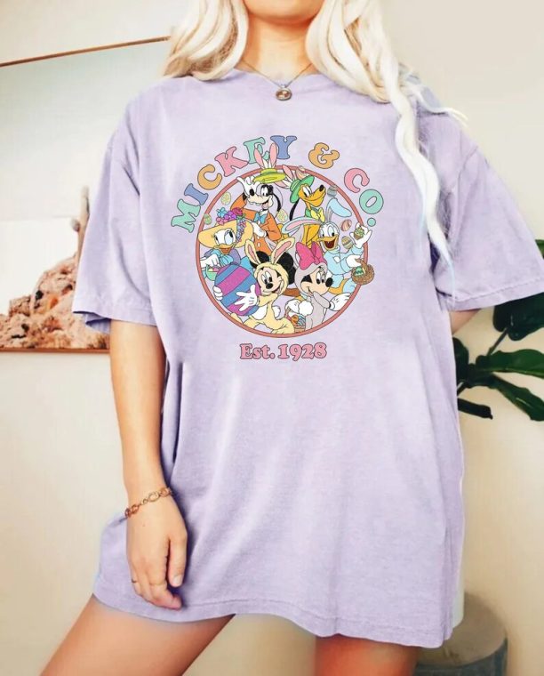 Disney Mickey & Co Happy Easter Comfort Colors® Shirt, Mickey and Friends Easter Shirt, Disney World Shirt