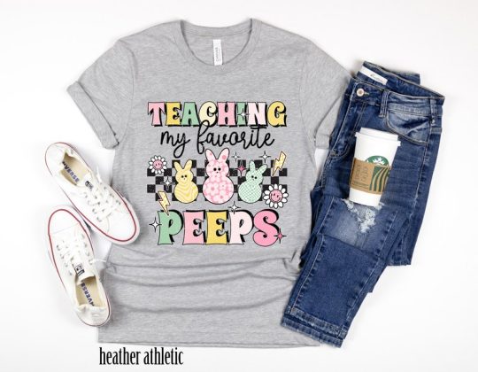 Teaching My Favorite Peeps Shirt,Teacher Shirt,Easter Teacher Shirt, Teacher T-Shirt, Teacher Tee,Peeps T-Shirt