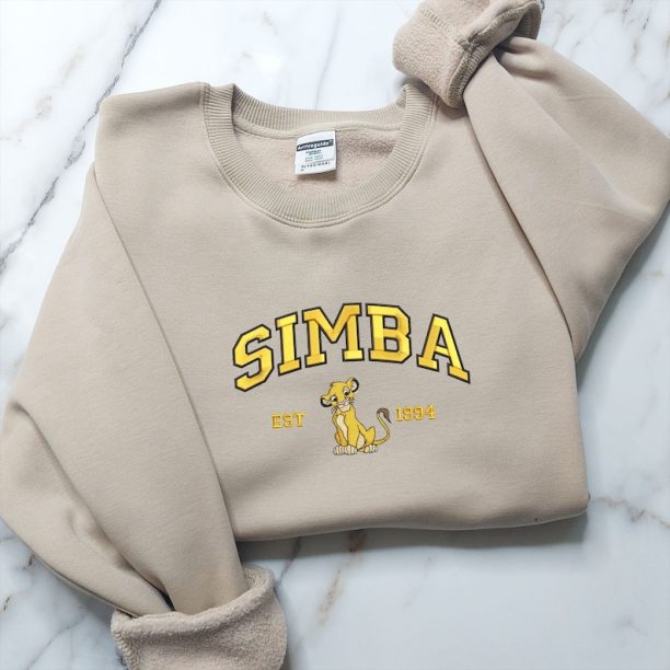 Simba and Nala Couple Sweater, Cartoon Embroidered Sweatshirts, Trending Crewneck, Vintage shirt