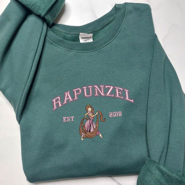 Rapunzel Sweater, Cartoon Embroidered Sweatshirts, Trending Crewneck, Vintage shirt, Embroidery Hoodie ECT030