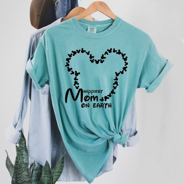 Disney Happiest Mom On Earth Comfort Colors® Shirt, Disney Family Custom Shirt, Disney Trip Shirt, Disneyworld Shirt