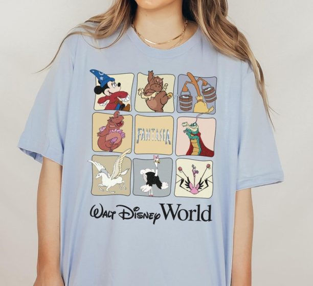 Fantasia Walt Disney World Retro Characters Shirt, Magical Mickey Shirt, Mickey T-Shirt Family Matching Tee