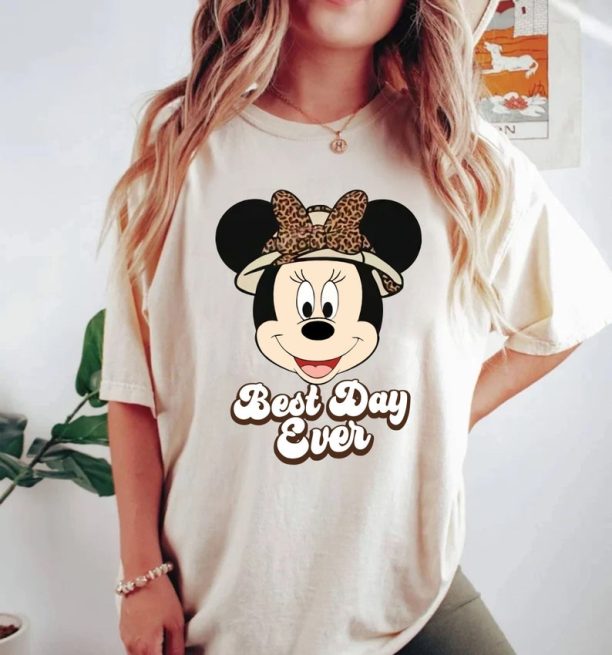 Mickey Minnie Best Day Ever Comfort Colors Shirt, Leopard Mickey Minnie Shirt, Retro Disney Couple Shirt,