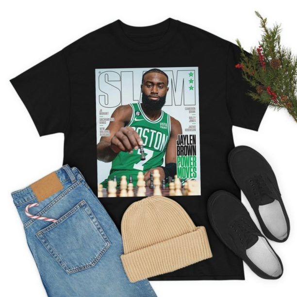 Slam Cover Tee Shirt Boston Celtics Jaylen Brown Power Moves