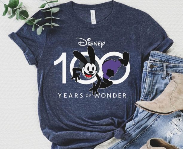 Funny Oswald The Lucky Rabbit Disney100 Shirt / Disney 100 Years Of Wonder Tee / Walt Disney Company T-shirt