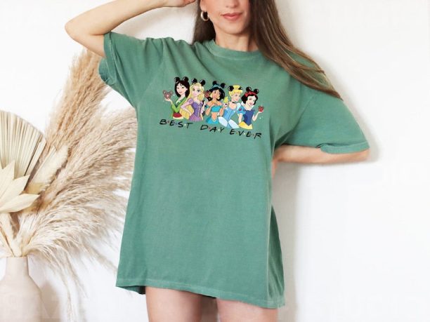 Disney Princess Best Day Ever Comfort Colors Shirt, Princess Mickey Shirt, Disney Womens Shirt, Disneyworld Shirt