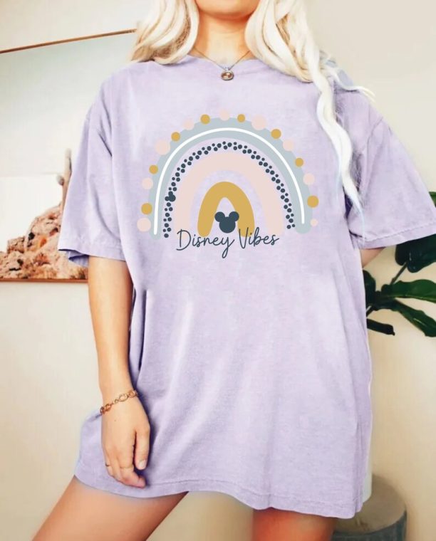 Disney Vibes Rainbow Comfort Colors® Shirt, Colorful Vacay Shirt, Disney Aesthetic Shirt, Disneyworld Shirt