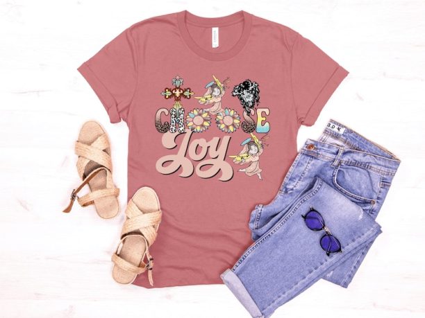 Floral Choose Joy Shirt, Choose Joy T-Shirt, Choose Joy Tee, Christian Shirt, Worship Shirt, Inspirational Mom Shirt