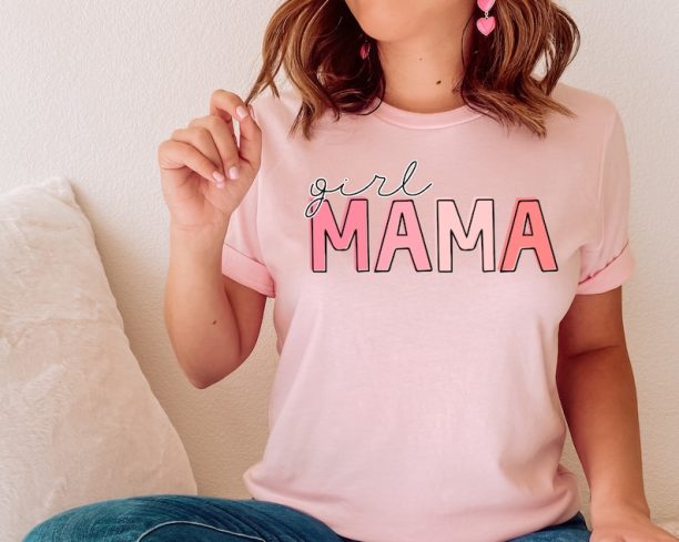 Girl Mama Crewneck Shirt, Girl Mama Shirts, Gifts for Moms, Baby Shower Gift, Shirt for New Moms, Girl Mom Shirt, Mothers Day Shirt, Mom Day